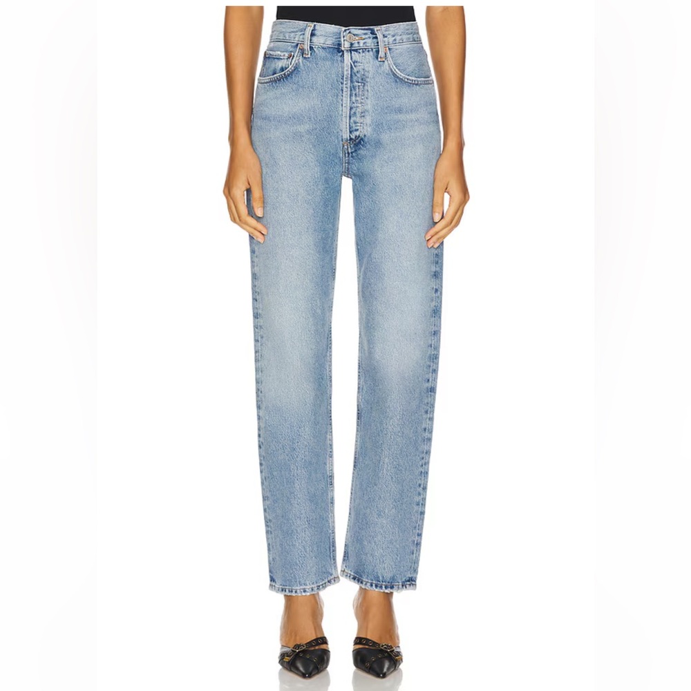 Agolde 90s Pinch Waist High Rise Straight Jeans in Harmonic